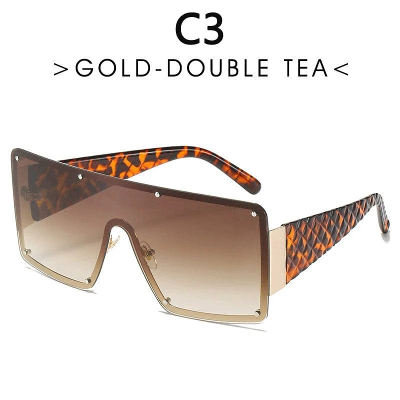 Boyseen large rim one-piece sunglasses with wide brim, unisex retro style, featuring oversized lenses and modern fashion design.