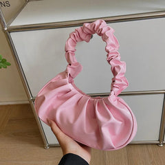 Fashion Pleated Handlebags for Women PU Cloud Bags Leisure Armpit Bag Shopping Shoulder Bags Dumpling Handbag Female Hand Bags - SHOWLU FASHION STORE
