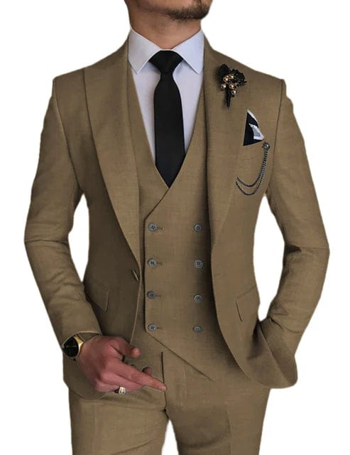 Fashion Smart Business Sky Blue Costume Homme Wedding Men Suits Peak Lapel Groom Tuxedos Terno Masculino Prom Blazer 3 Pieces - SHOWLU FASHION STORE