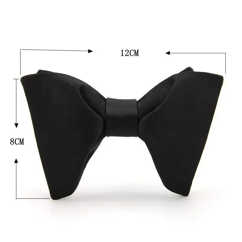 SHOWLU men's solid color cotton bow tie, perfect for formal weddings, parties, or special events, adds elegant style to suits.