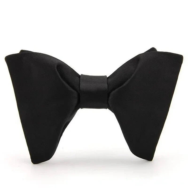 SHOWLU men's solid color cotton bow tie, formal wedding party cravat, perfect for suits and dress shirts.