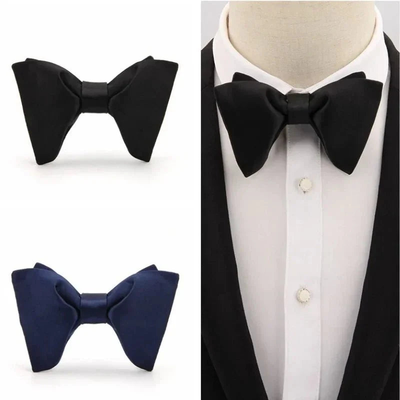 SHOWLU men's solid color cotton bow tie, perfect for formal weddings, parties, and suit accessories.