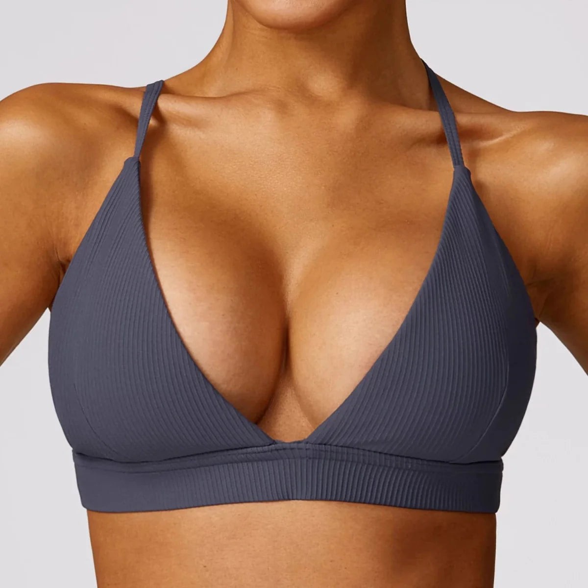 Showlu Quick-Drying Yoga Bra with sexy back design, padded sports top, ideal for workout and activewear, women's athletic clothing