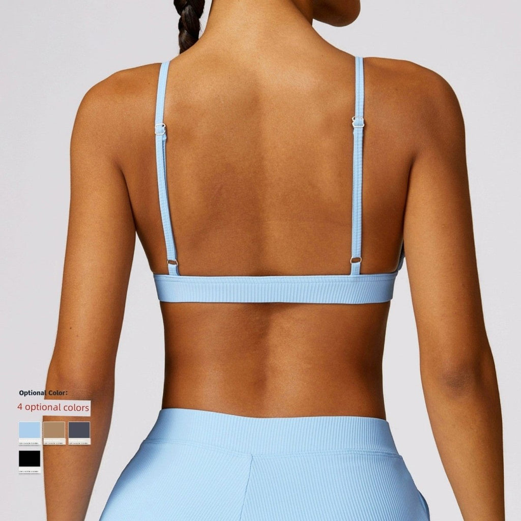 Showlu quick-drying yoga bra with sexy back design, padded sports top ideal for workout and activewear for women