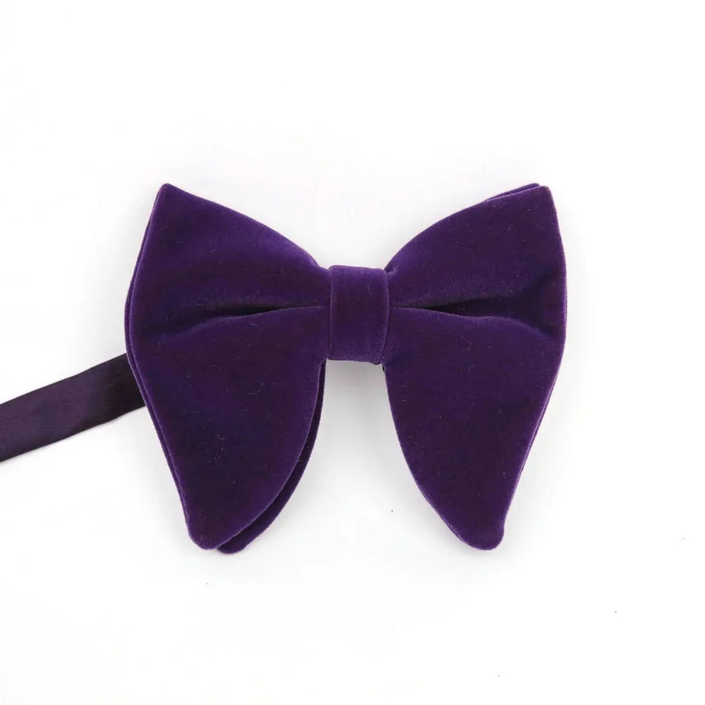 Large velvet bow tie for men, formal flannelette design with a big bow knot, ideal for weddings, tuxedos, and special occasions