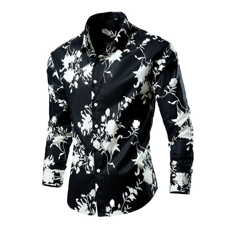 Marvel Venom slim-fit long sleeve cotton shirt with pointed collar, stylish and versatile men's fashion top.