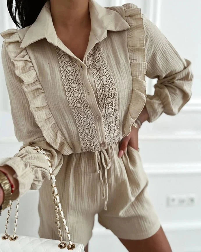 Women's V-neck ruched romper with high waist, sleeveless design, spaghetti straps, and above-knee skorts from SHOWLU FASHION STORE.