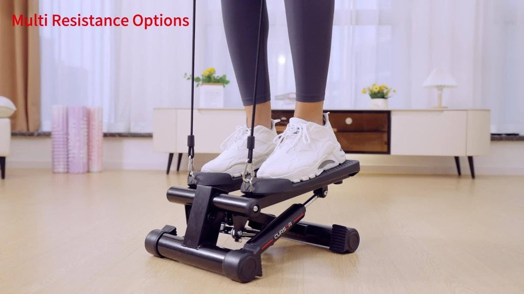 ProFlex Mini StairMaster pedal exerciser with resistance bands for home cardio, leg training, and full-body workouts.