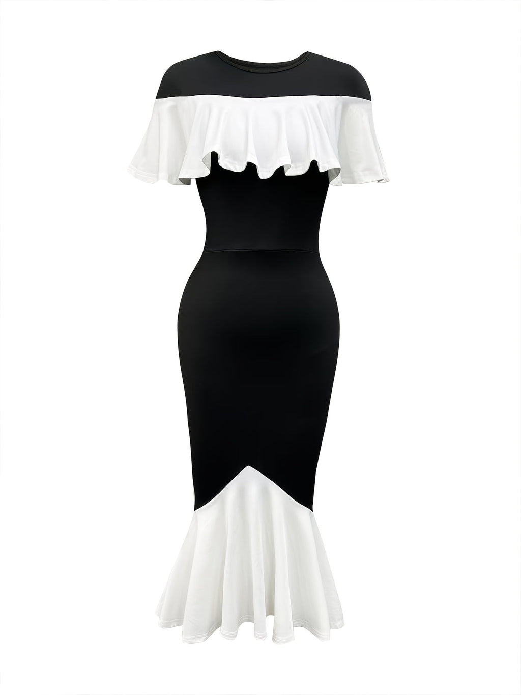 Elegant women's bodycon fishtail dress by SHOWLU FASHION with ruched waist and fitted silhouette, perfect for formal occasions.