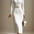 SHOWLU FASHION women's V-neck polyester dress featuring an elegant woven, fitted style, perfect for stylish occasions.