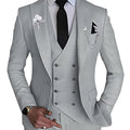Men's 3-piece slim fit suit by SHOWLU FASHION STORE, solid black tuxedo with matching tie, tailored for a sharp professional look