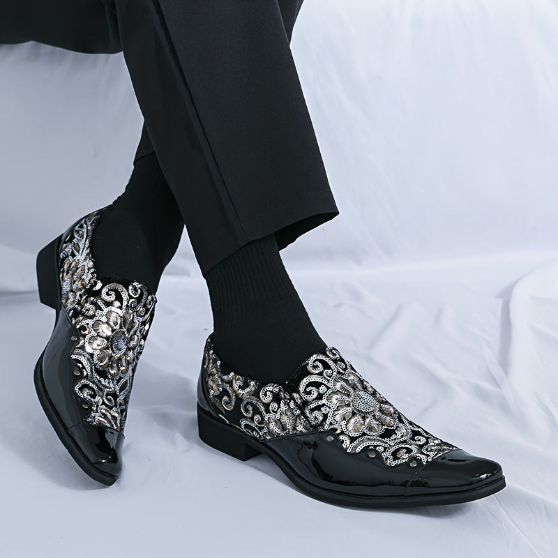 SHOWLU FASHION men's faux leather slip-on casual shoes in solid color, featuring comfortable PU material and sleek design