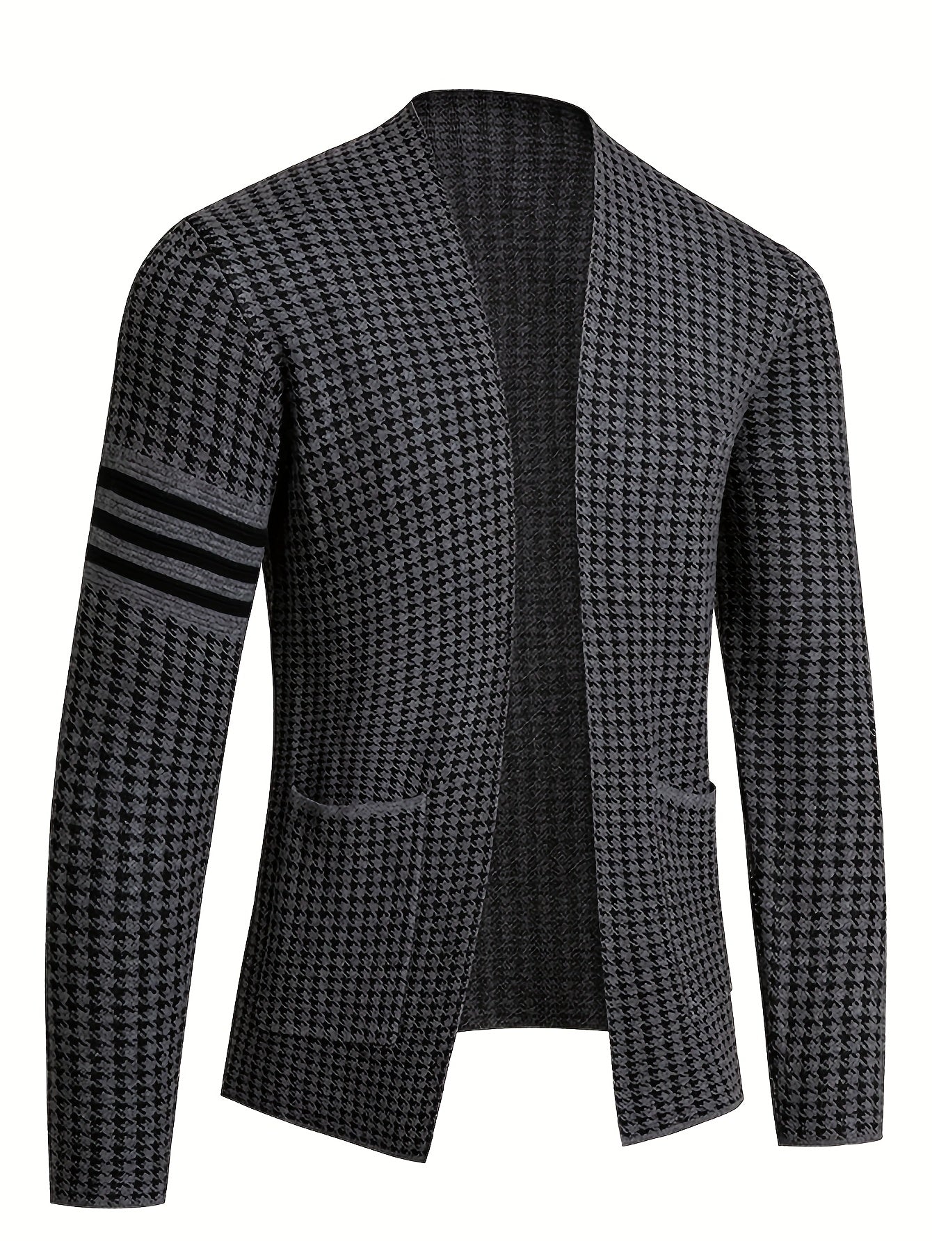 Men's slim fit knit cardigan by SHOWLU FASHION STORE, high-stretch long sleeve sweater in a stylish, fitted design.