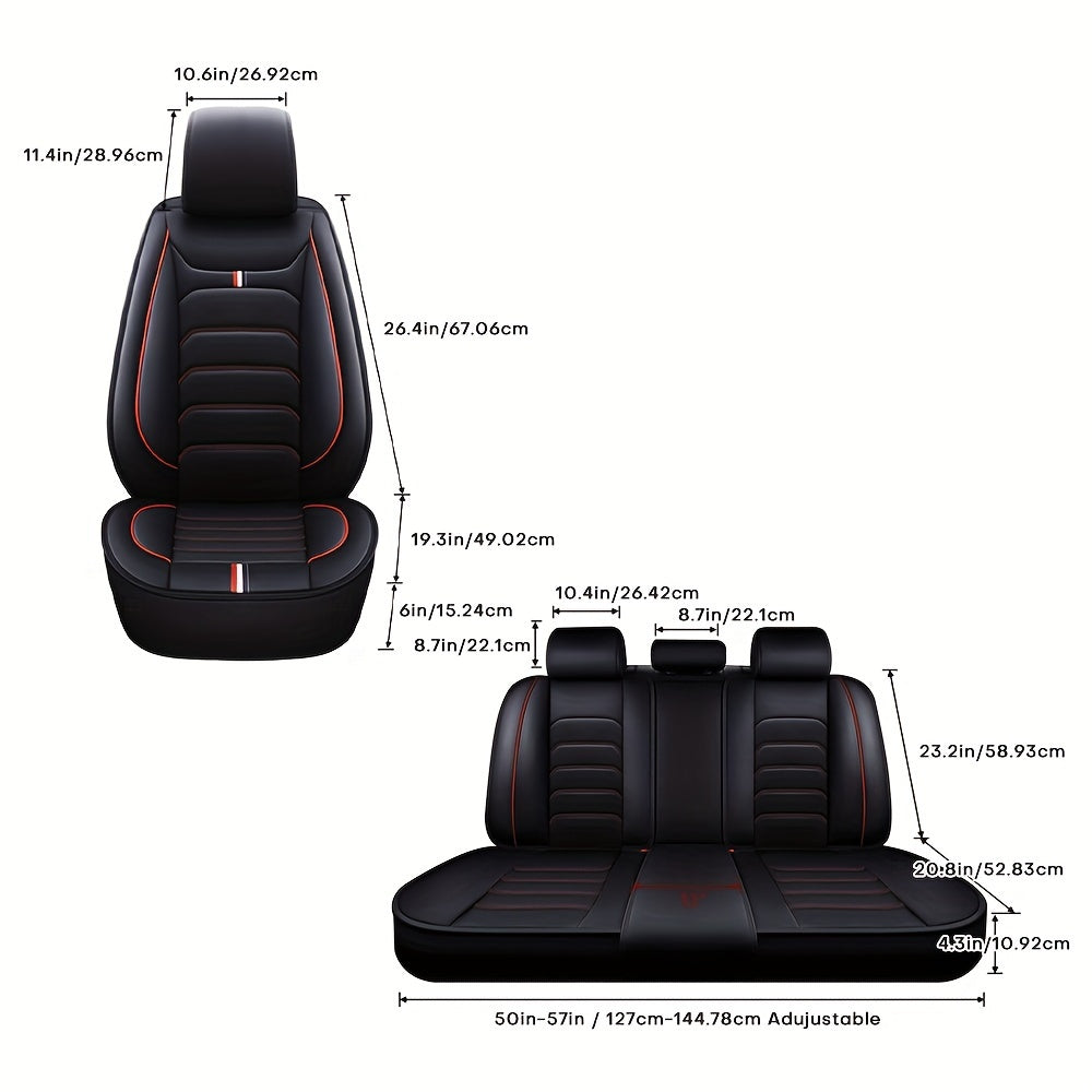 Showlu Fashion faux leather car seat covers set, universal full seat cover set for vehicle protection and stylish interior upgrade