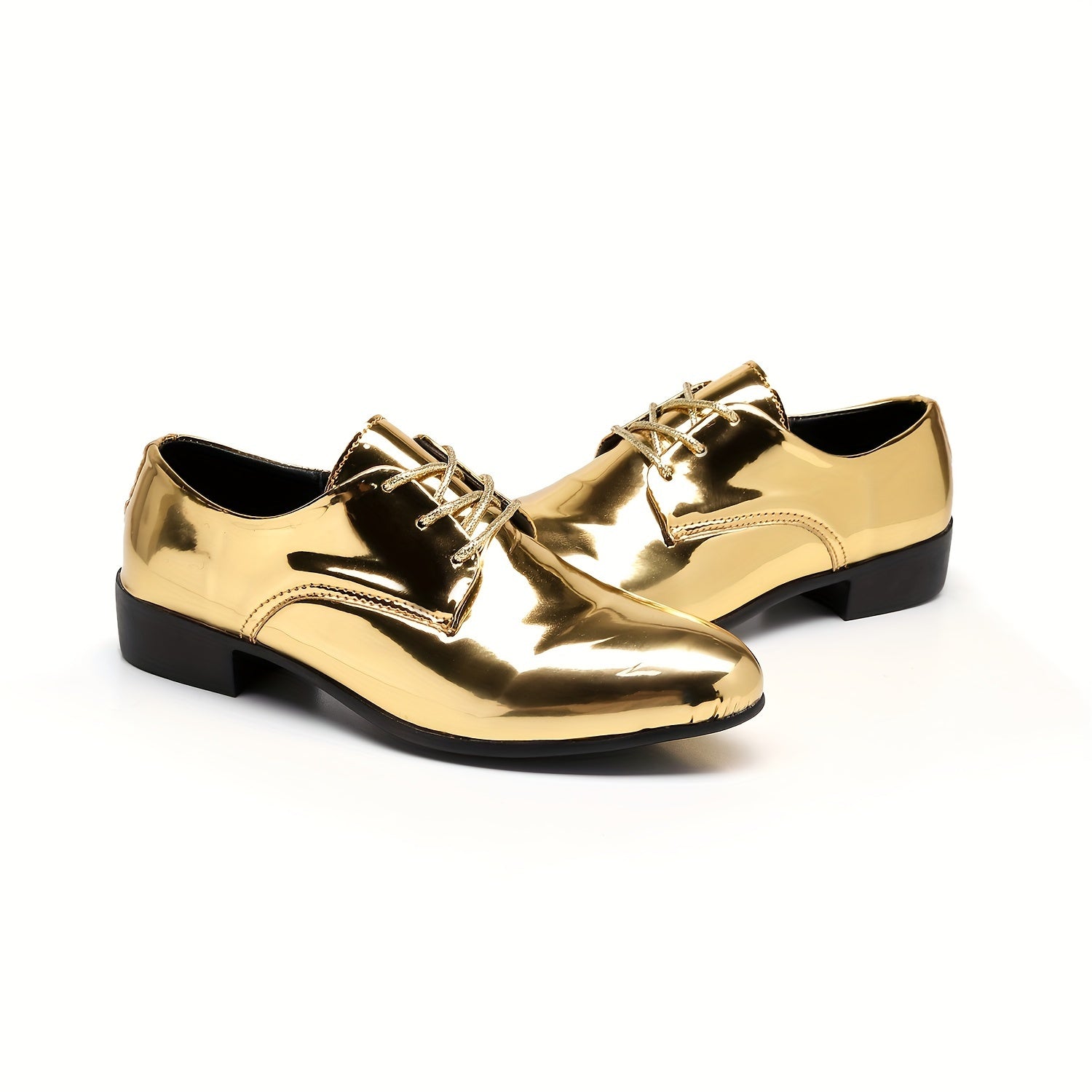 SHOWLU Men's pointed toe Chelsea loafers in faux leather, stylish business shoes with sleek design and classic slip-on style.