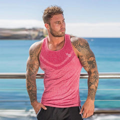 Fitness 2023 Men's Running Vest Sports Fitness Training Top Bodybuilding Breathable Stretch T-shirt - SHOWLU FASHION STORE