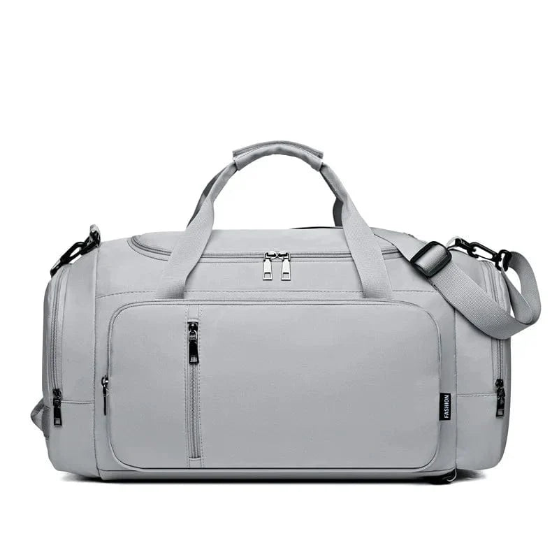 Large SHOWLU FASHION STORE gym bag with shoe compartment, wet pocket, and adjustable shoulder strap for fitness and travel use.