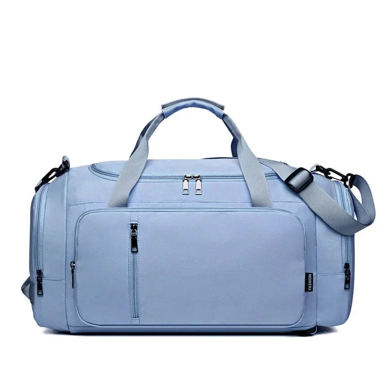 Large SHOWLU FASHION STORE gym bag with shoe compartment, wet pocket, and adjustable shoulder strap for fitness and travel use