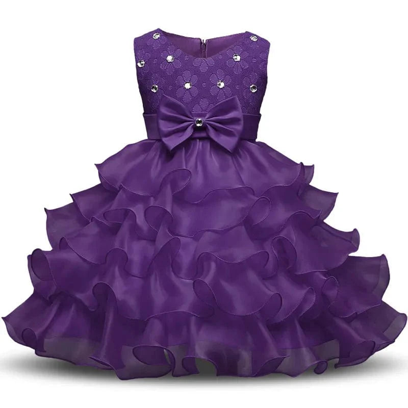 Showlu Fashion Flower Girl Dress in lace ball gown style, perfect for weddings, birthdays, and special occasions for young girls.