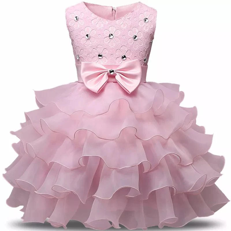 Showlu Fashion Flower Girl Dress in lace ball gown style for weddings, parties, and special occasions for baby and young girls.