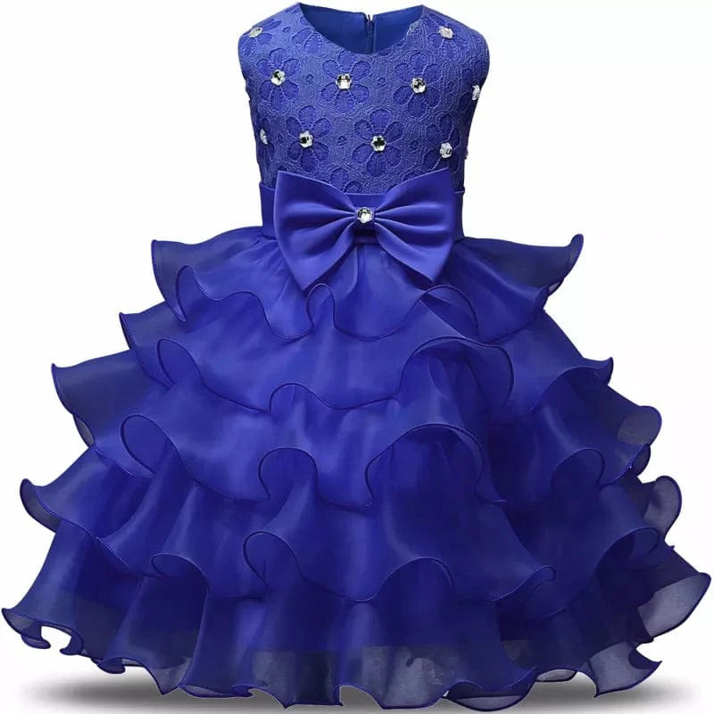 Showlu Fashion Flower Girl Dress, lace ball gown for wedding and party wear, suitable for girls aged 3-8 years.