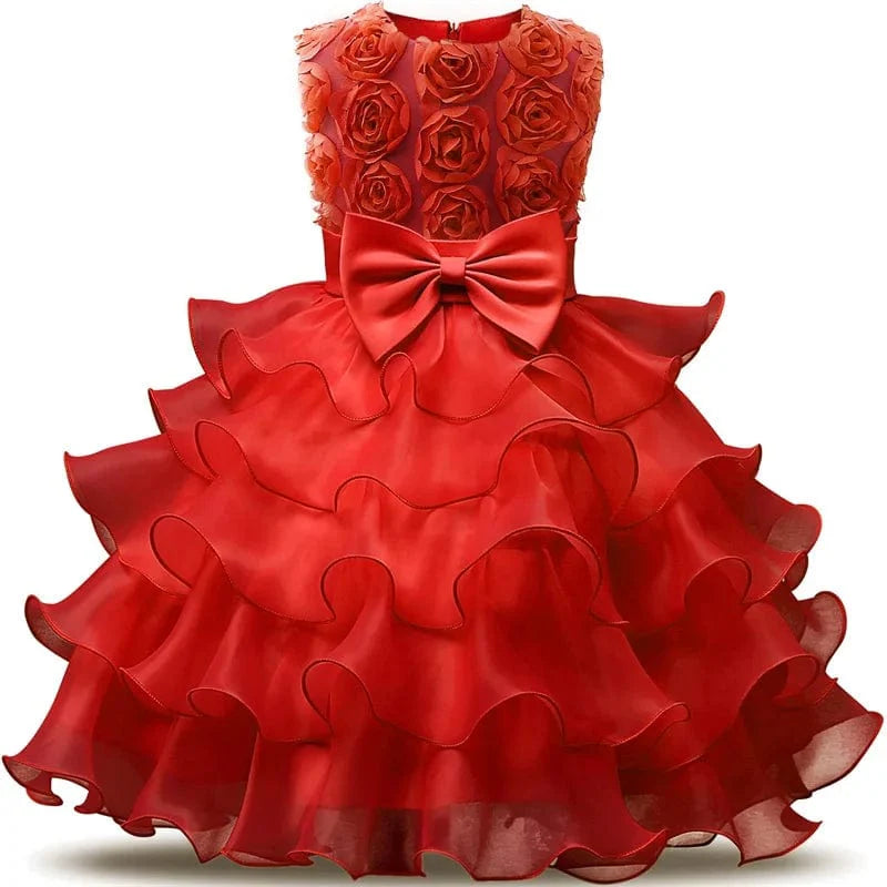 Showlu Fashion Flower Girl Dress, lace ball gown for wedding and party wear, suitable for girls aged 3 to 8, children’s special occasion dress