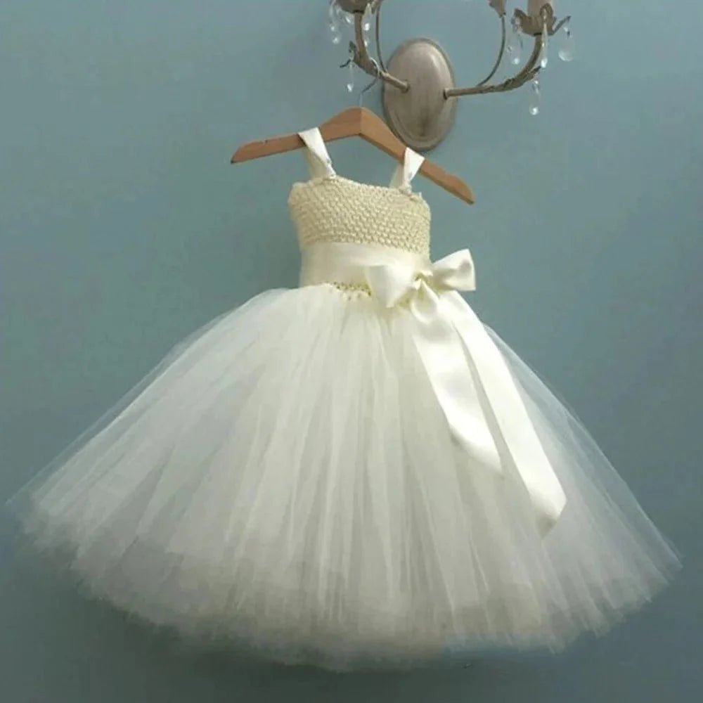 Flower Girls Ruffles Vintage Sequins Lace Party Bridesmaid Gown Pageant Dresses vestido de tul 2021 - SHOWLU FASHION STORE