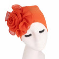 Flower print women's Muslim turban hat by Showlu Fashion, stylish chemo cancer beanie cap with floral design and head covering.