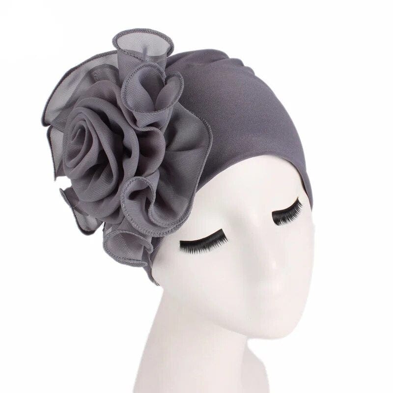 Women's flower print Muslim turban hat by Showlu Fashion, chemo cancer beanie cap with vibrant floral design and comfortable headwear.