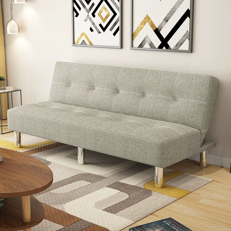 Modern Mansfield foldable leather sofa bed by SHOWLU FASHION, featuring pine wood frame, versatile for small apartments and living rooms.