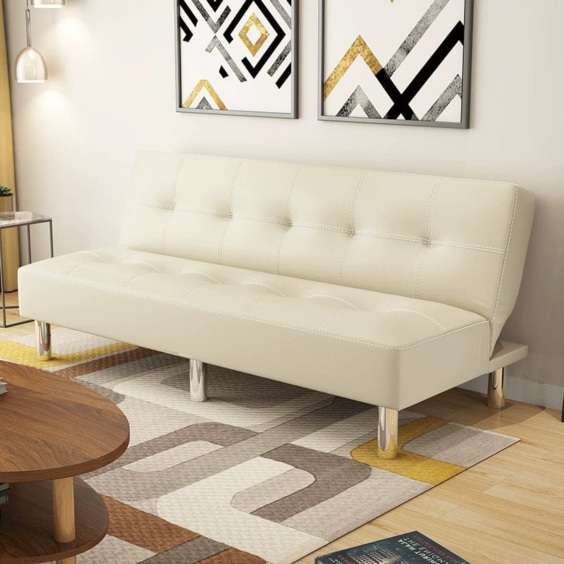 Modern Mansfield foldable leather sofa bed by SHOWLU FASHION STORE, versatile pine wood frame, ideal for small apartments and living rooms.