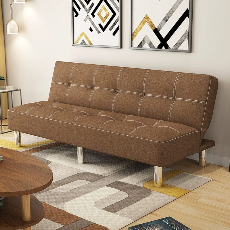 SHOWLU FASHION STORE Mansfield foldable leather sofa bed with pine wood frame, multifunctional for small apartments and living rooms