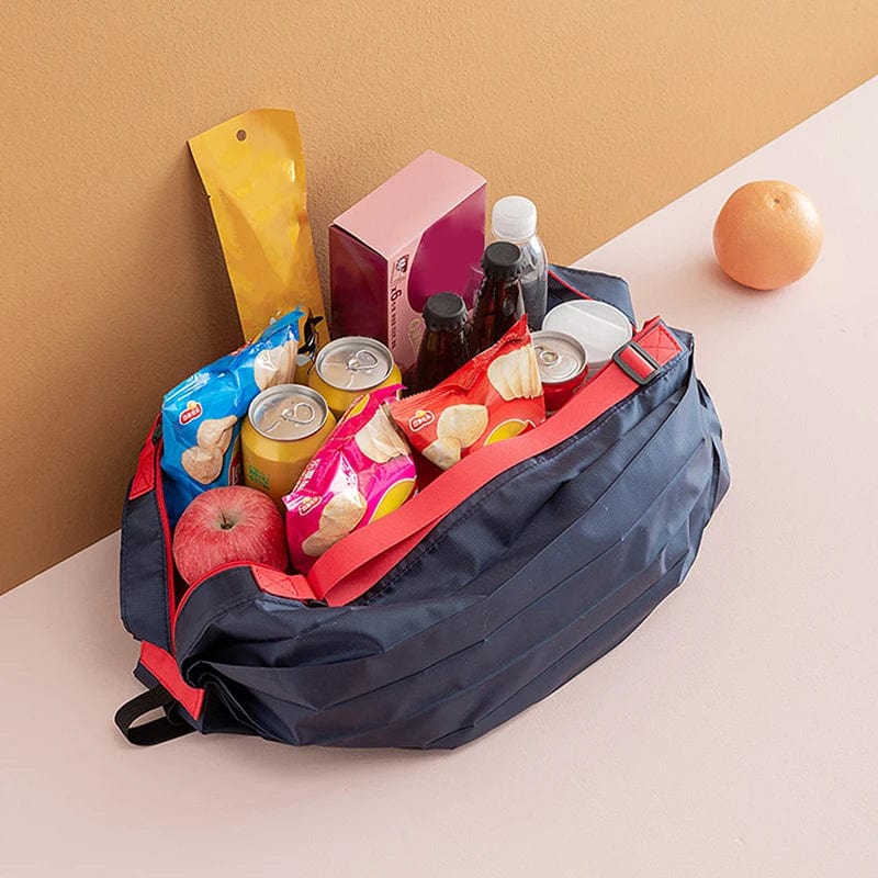 Large capacity SHOWLU FASHION STORE STACEYO foldable nylon shopping bag with handle, camouflage design, ideal for travel and shopping.