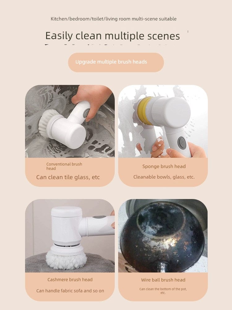 SHOWLU FASHION STORE DUTRIEUX handheld electric cleaning brush, waterproof wireless scrubber for home use, with ergonomic design.