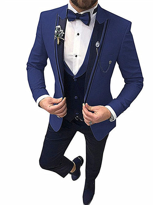 Foreign Trade Men's Large Size Fancy Suit Set Three - Piece Set Suit with Vest Groom Dress Host Singer Suit - SHOWLU FASHION STORE