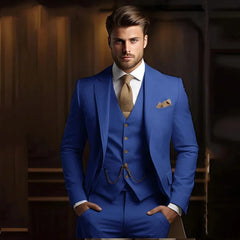 Formal Men's Suits for Groom 3 Pieces Khaki Wedding Groom Tuxedo Slim Fit 2025 Male Fashion Suit Jacket with Pants Vest - SHOWLU FASHION STORE