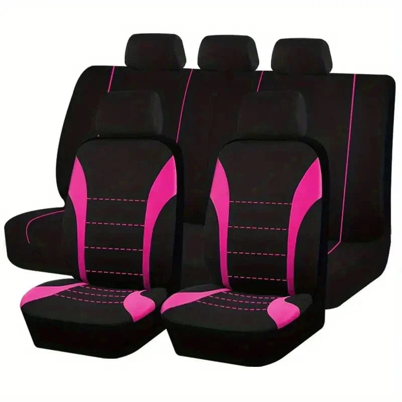 Showlu Universal Cotton Car Seat Covers for SUV and Van, front and rear, protects seats with durable polyester fabric for all seasons.