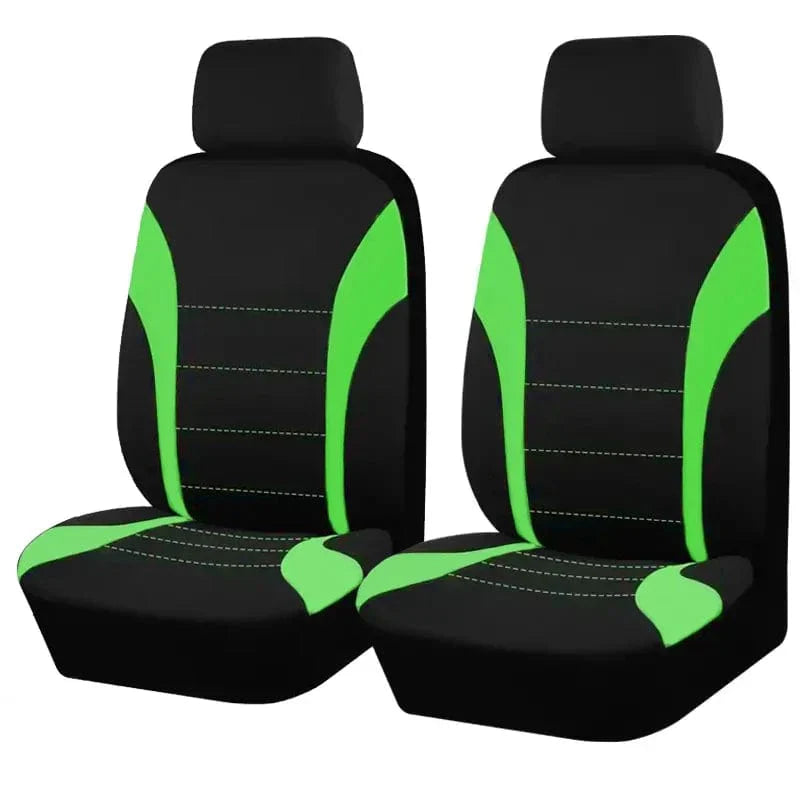 Showlu Universal Cotton Car Seat Covers for SUV and Van, front and rear, made of polyester fabric for all-season protection.