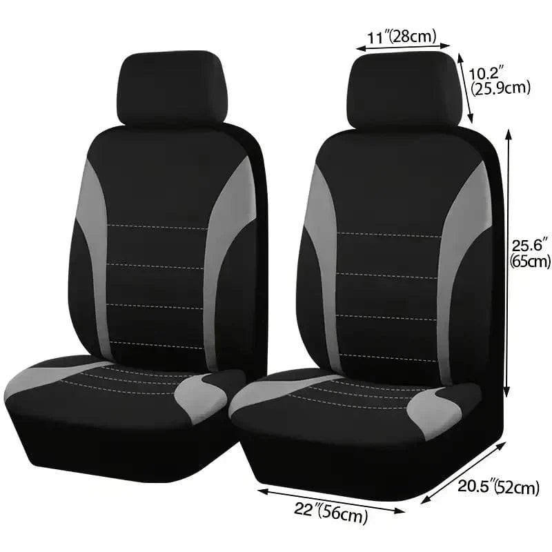 Universal cotton car seat covers by Showlu Fashion Store, designed for SUV and van front and rear seats, offering all-season protection.