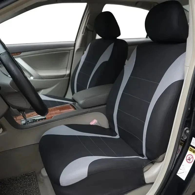 Showlu Universal Cotton Car Seat Covers for SUV and Van, front and rear, protecting seats with durable polyester fabric for all seasons.