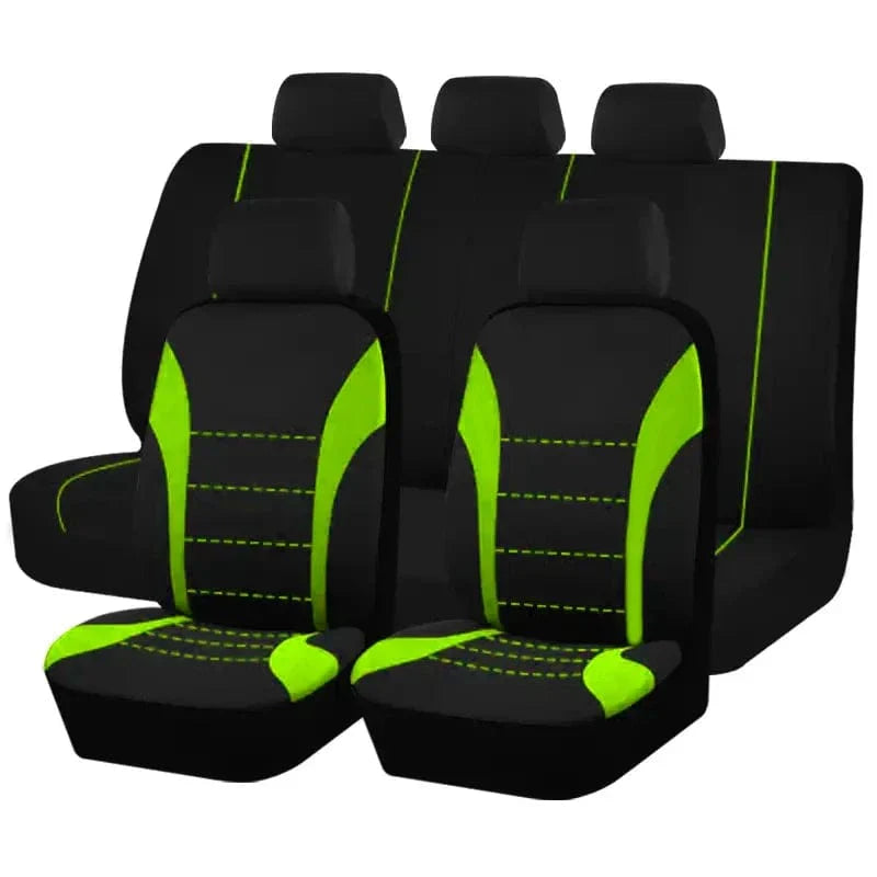 Universal cotton car seat covers by Showlu Fashion Store, suitable for SUV and van front and rear seats, protects against wear and spills.