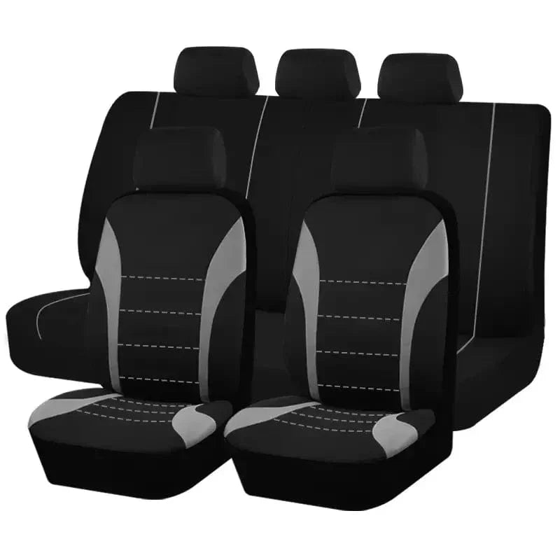 Universal cotton car seat covers by Showlu, suitable for SUV and van front and rear seats, protecting against wear and spills.