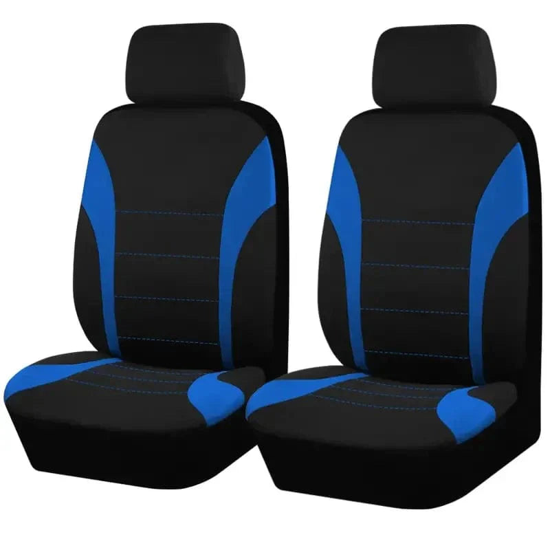 Showlu Universal Cotton Car Seat Covers for SUV and Van, front and rear, made of polyester fabric for all-season protection.