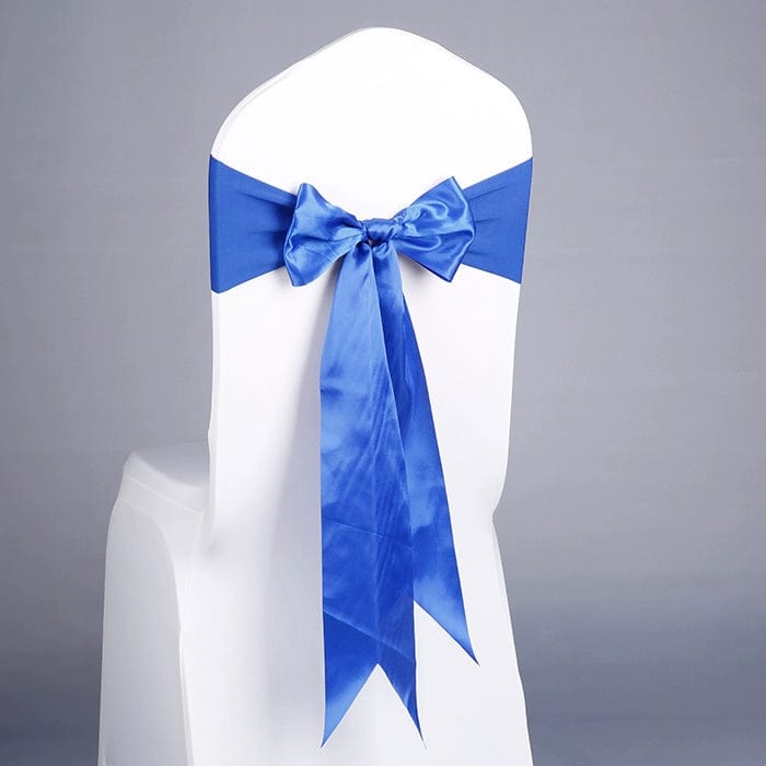 Free Elastic Chair Back Decoration Wedding Bow Chair Cover Decoration Hotel Restaurant Chair Back Arabesquitic Fabric Banquet Ribbon Tie - SHOWLU FASHION STORE