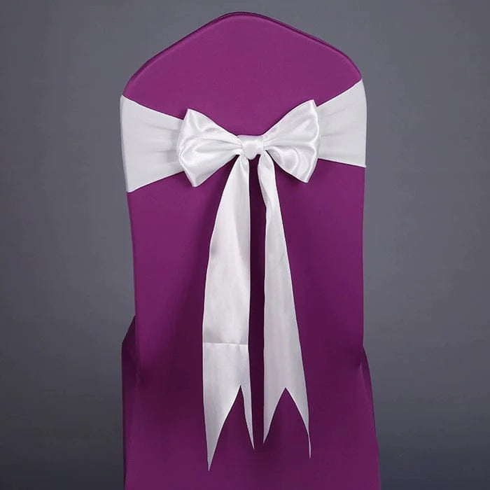 Showlu elastic Arabesquitic fabric wedding chair bow tied around hotel banquet chair for elegant event decoration.