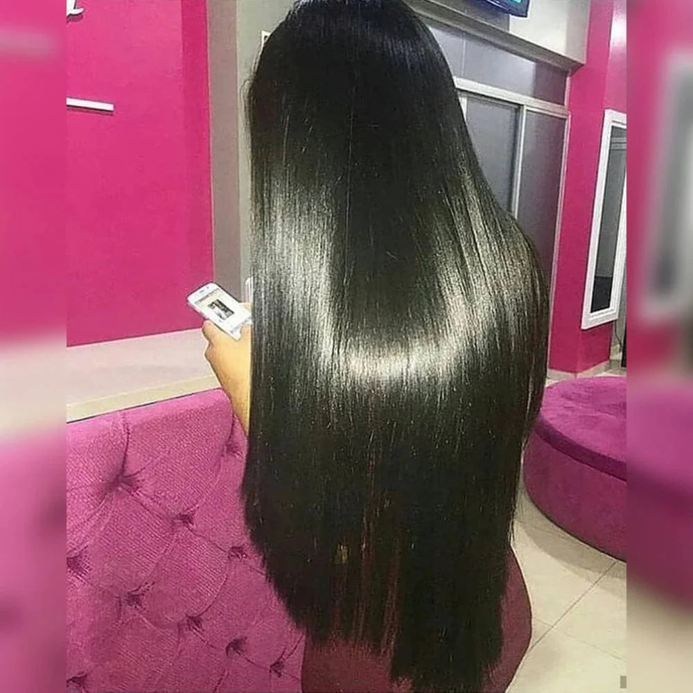 Raw Indian human hair bundle from Showlu Fashion Store, natural virgin hair extension with free shipping, shown in the image.