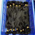 Raw Indian human hair bundle from Showlu Fashion Store, natural virgin Indian hair extension with free shipping.