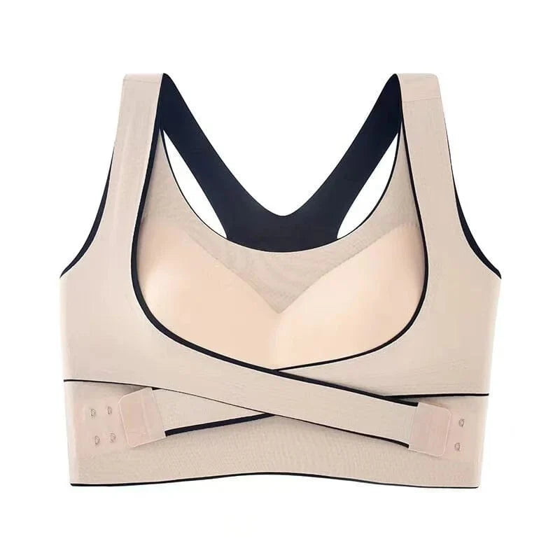 Ailanmeidie Seamless Front Buckle Bra by Showlu Fashion, front view showing seamless design, adjustable fit, and wire-free construction.