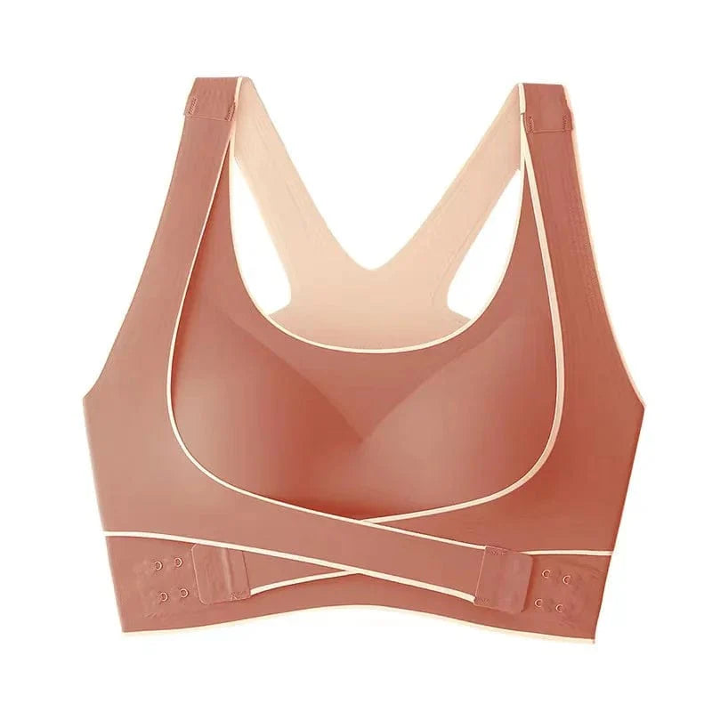 Ailanmeidie seamless front buckle bra by Showlu Fashion, wire-free, lightweight sports underwear with adjustable fit and smooth design.