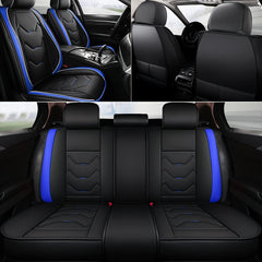 Full Set 5 Seats Car Seat Cover Faux Leather Waterproof Adjustable Rear Bench Pad Fully Wrapped Seat Cushion Protector Universal fit for Most Car Sedan Truck Suv - SHOWLU FASHION STORE